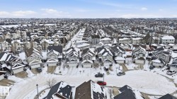 Aerial perspective of suburban area - 
