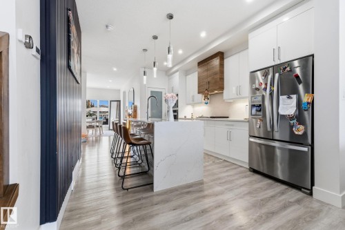 9843 153 Street, Edmonton, AB - Indoor Photo Showing Kitchen With Stainless Steel Kitchen With Upgraded Kitchen