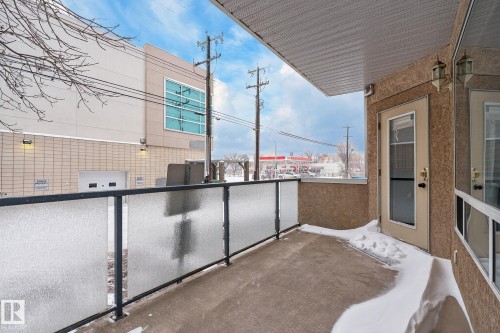 View of balcony - 103 8108 109 Street, Edmonton, AB - Outdoor With Balcony With Exterior