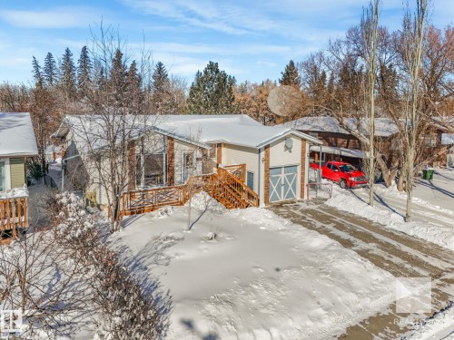 View of front of home featuring a deck - 4504 48 Avenue, Onoway, AB - Outdoor