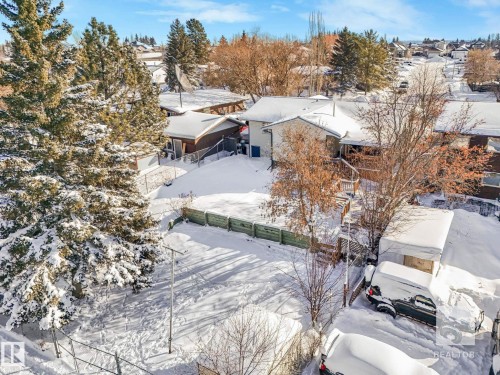 Snowy aerial view with a residential view - 4504 48 Avenue, Onoway, AB - Outdoor