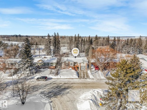 View of snowy aerial view - 4504 48 Avenue, Onoway, AB - Outdoor With View