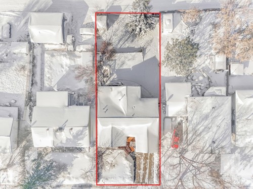 Aerial overview of property's location featuring property parcel outlined - 4504 48 Avenue, Onoway, AB - 