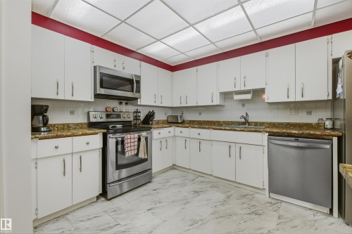 409 14810 51 Avenue, Edmonton, AB - Indoor Photo Showing Kitchen With Stainless Steel Kitchen