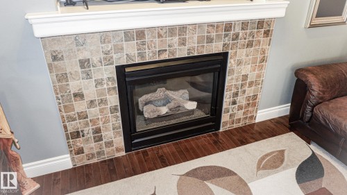 3619 Goodridge Crescent, Edmonton, AB - Indoor Photo Showing Living Room With Fireplace