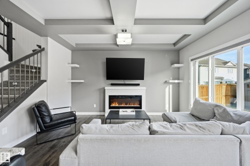 16813 65 Street, Edmonton, AB - Indoor Photo Showing Living Room With Fireplace