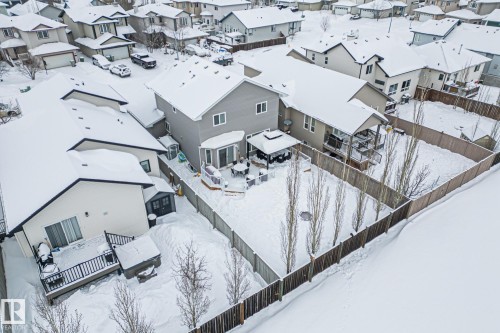 Snowy aerial view with a residential view - 10415 94 Street, Morinville, AB - Outdoor