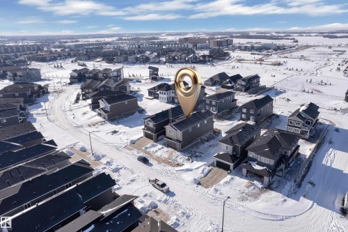 View of snowy aerial view - 95 Eldridge Point(E), St. Albert, AB - Outdoor With View