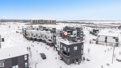 View of snowy aerial view - 77 5 Rondeau Drive, St. Albert, AB - Outdoor With View