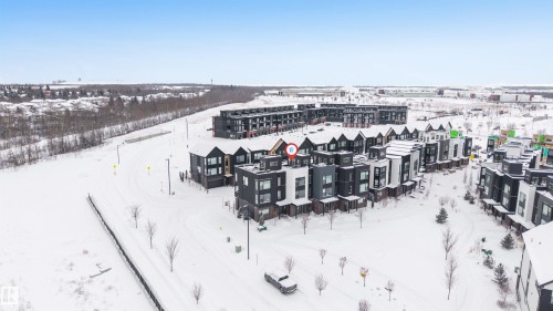 View of snowy aerial view - 77 5 Rondeau Drive, St. Albert, AB - Outdoor With View