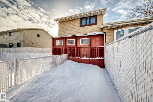 Snow covered property - 11922 138 Avenue, Edmonton, AB - Outdoor With Deck Patio Veranda With Exterior
