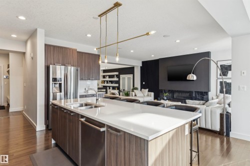 3112 Allan Landing Landing, Edmonton, AB - Indoor Photo Showing Kitchen With Double Sink With Upgraded Kitchen
