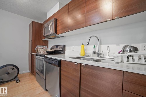 205 9517 160 Avenue, Edmonton, AB - Indoor Photo Showing Kitchen With Double Sink
