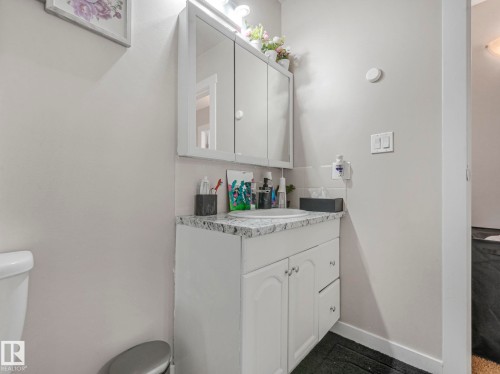 Bathroom featuring vanity and toilet - 13271 47 Street, Edmonton, AB - Indoor Photo Showing Bathroom