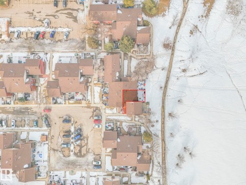 Aerial view of residential area with property parcel outlined - 13271 47 Street, Edmonton, AB - Outdoor With View