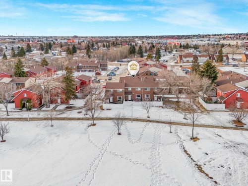 Snowy aerial view with a residential view - 13271 47 Street, Edmonton, AB - Outdoor With View