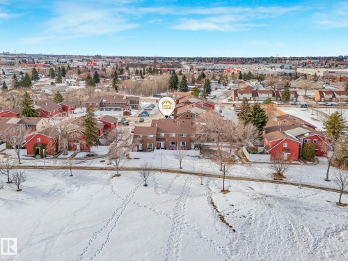 Snowy aerial view with a residential view - 13271 47 Street, Edmonton, AB - Outdoor With View
