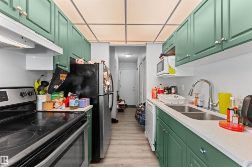 10 11219 103A Avenue, Edmonton, AB - Indoor Photo Showing Kitchen With Double Sink