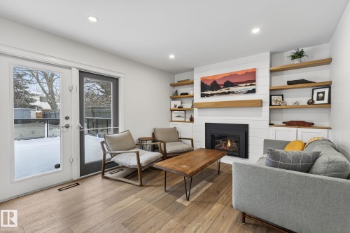 632 Wahstao Road, Edmonton, AB - Indoor Photo Showing Living Room With Fireplace