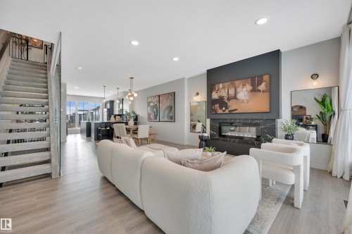 3306 Kulay Way, Edmonton, AB - Indoor Photo Showing Living Room With Fireplace