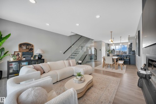 3306 Kulay Way, Edmonton, AB - Indoor Photo Showing Living Room With Fireplace
