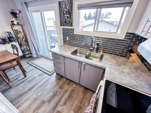 3521 41B Avenue, Edmonton, AB - Indoor Photo Showing Kitchen With Double Sink