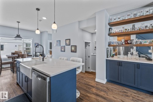 597 Meadowview Drive, Fort Saskatchewan, AB - Indoor Photo Showing Kitchen With Upgraded Kitchen