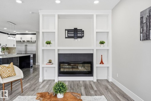 10633 64 Avenue, Edmonton, AB - Indoor Photo Showing Living Room With Fireplace