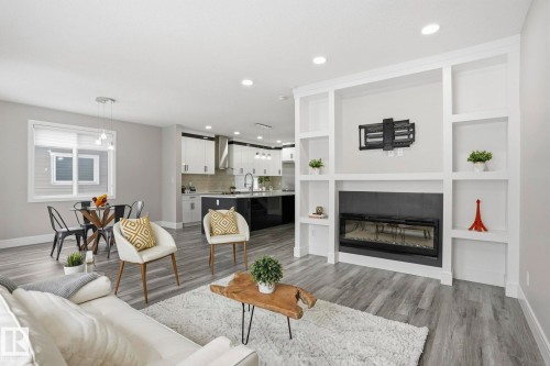 10633 64 Avenue, Edmonton, AB - Indoor Photo Showing Living Room With Fireplace