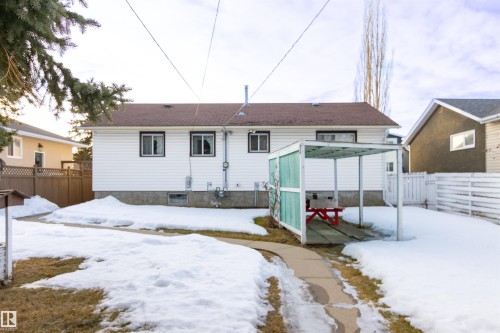 View of snow covered back of property - 9305 151 Street, Edmonton, AB - Outdoor