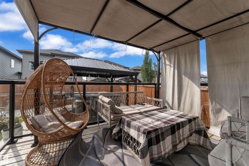 Deck with a gazebo - 3607 46 Avenue, Beaumont, AB - Outdoor With Exterior