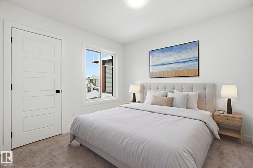 View of carpeted bedroom - 2408 208 Street, Edmonton, AB - Indoor Photo Showing Bedroom