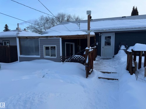 Snow covered property - 4506 53 Avenue, Barrhead, AB - Outdoor With Deck Patio Veranda