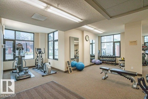 308 9020 Jasper Avenue, Edmonton, AB - Indoor Photo Showing Gym Room