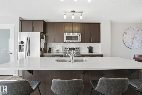 529 Crystallina Nera Drive, Edmonton, AB - Indoor Photo Showing Kitchen With Double Sink With Upgraded Kitchen