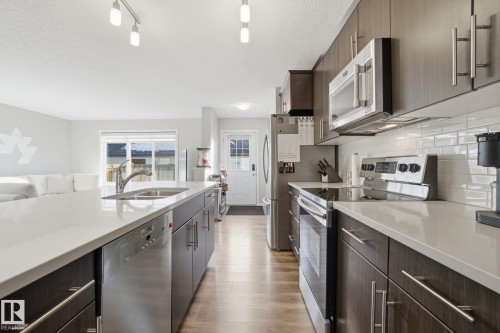 529 Crystallina Nera Drive, Edmonton, AB - Indoor Photo Showing Kitchen With Double Sink With Upgraded Kitchen