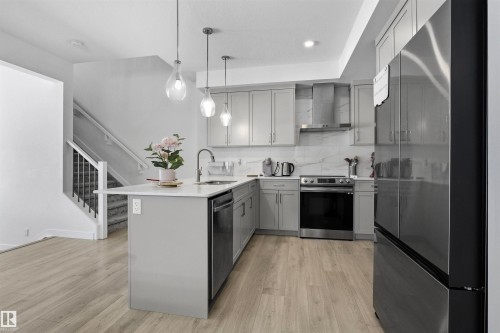 3888 Chrustawka Place, Edmonton, AB - Indoor Photo Showing Kitchen With Upgraded Kitchen