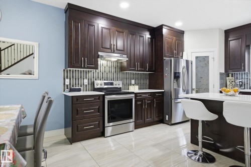 1005 Mcconachie Boulevard, Edmonton, AB - Indoor Photo Showing Kitchen With Stainless Steel Kitchen With Upgraded Kitchen