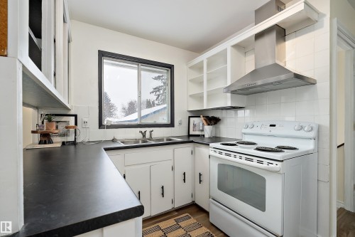 3207 107 Avenue, Edmonton, AB - Indoor Photo Showing Kitchen With Double Sink