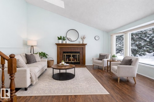 1511 104 Street, Edmonton, AB - Indoor Photo Showing Living Room With Fireplace