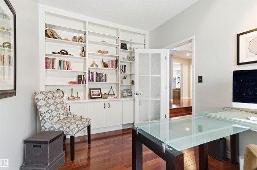 Home office with dark wood-style floors - 326 O'Connor Close, Edmonton, AB - Indoor Photo Showing Other Room