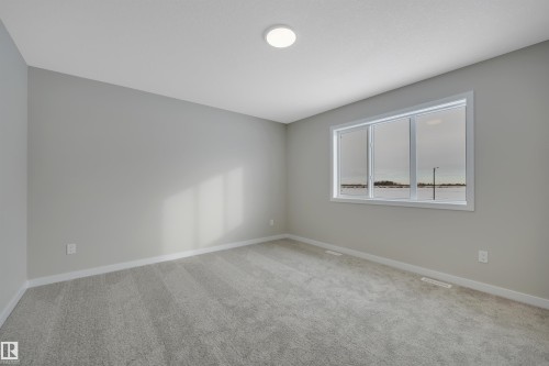 Spare room with light colored carpet and baseboards - 5657 Hawthorn Way, Edmonton, AB - Indoor Photo Showing Other Room