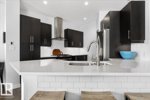 21937 94A Avenue, Edmonton, AB - Indoor Photo Showing Kitchen With Double Sink With Upgraded Kitchen