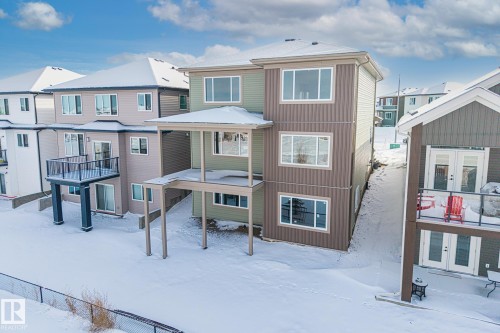 View of front of home with french doors, a residential view, a gazebo, and a deck - 28 Harley Way, Spruce Grove, AB - Outdoor