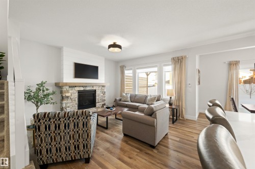 63 Willow Link, Fort Saskatchewan, AB - Indoor Photo Showing Living Room With Fireplace