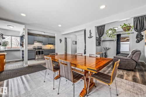 Dining area featuring recessed lighting and light wood-type flooring - 5911 119 Avenue, Edmonton, AB - Indoor