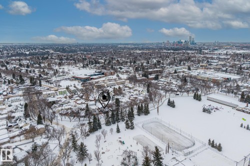 Snowy aerial view featuring a view of city - 5911 119 Avenue, Edmonton, AB - Outdoor With View