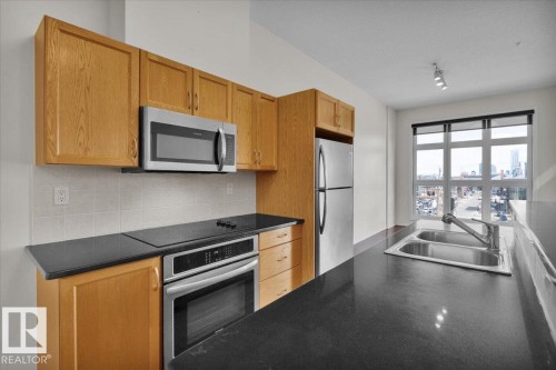 453 10403 122 Street, Edmonton, AB - Indoor Photo Showing Kitchen With Double Sink