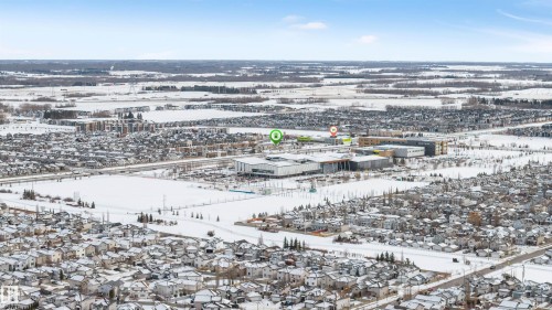 Snowy aerial view with a residential view - 3449 28 Street, Edmonton, AB - Outdoor With View