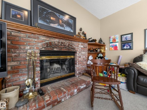 403 Twin Brooks Crescent, Edmonton, AB - Indoor Photo Showing Living Room With Fireplace